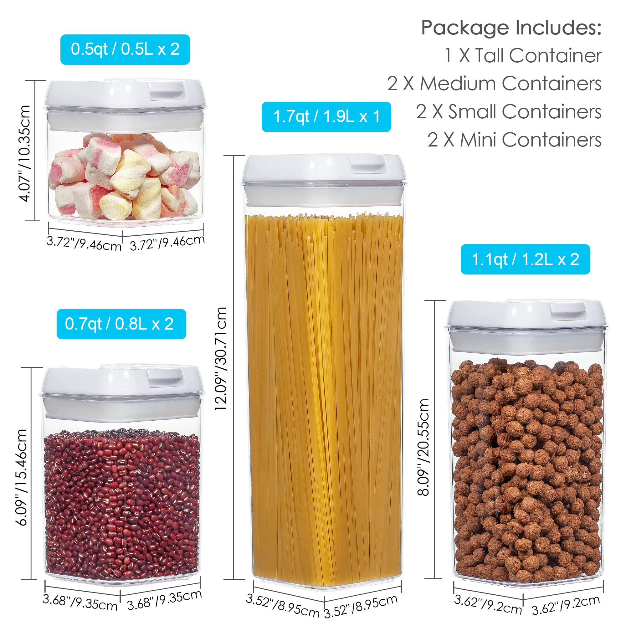 Foto 4 pulgar | Recipientes De Almacenamiento De Alimentos Vtopmart Herméticos, 7 Piezas, Sin Bpa - Venta Internacional.