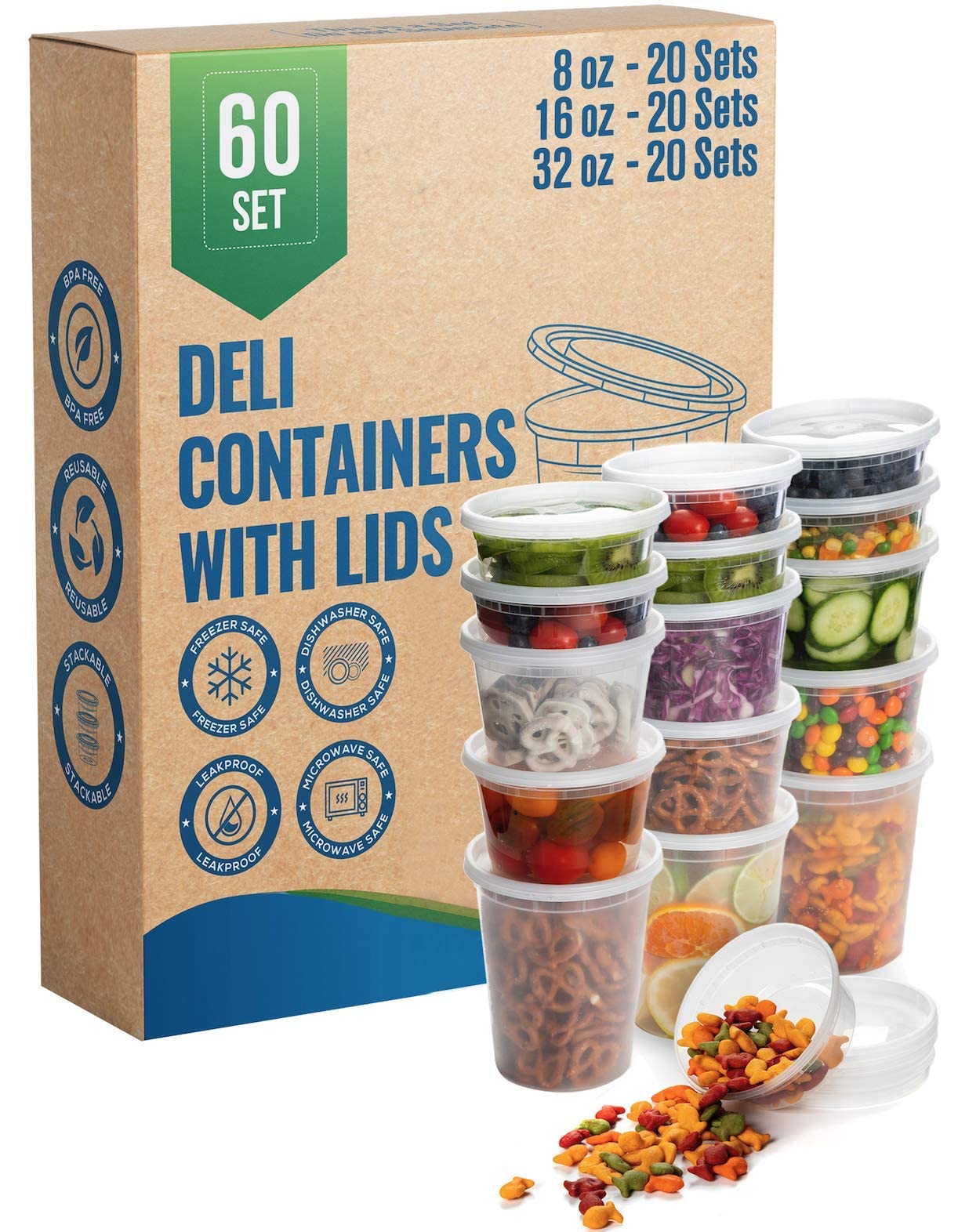 Foto 2 pulgar | Juego De Contenedores De Almacenamiento De Alimentos Safeware Deli 60 (240 Ml-20, 480 Ml-20, 960 Ml-20) - Venta In