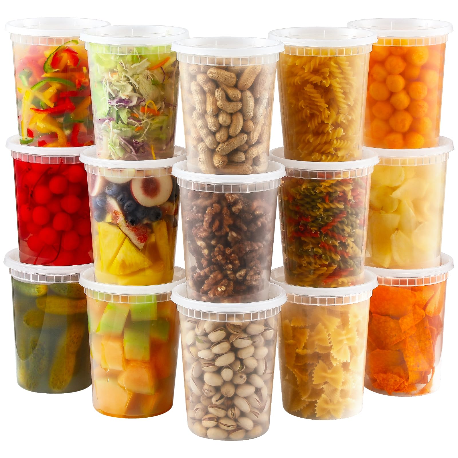 Contenedores De Comida Aozita, 20 Juegos De Charcutería De Plástico De 950 Ml Con Tapas - Venta Internacional.