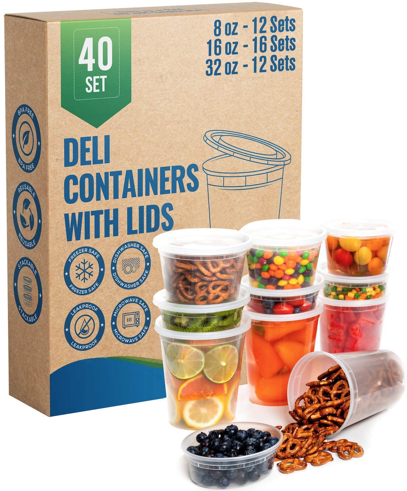 Set De Recipientes Para Almacenamiento De Alimentos Safeware Deli 40 (240 Ml-12, 480 Ml-16, 960 Ml-12) - Venta Inte