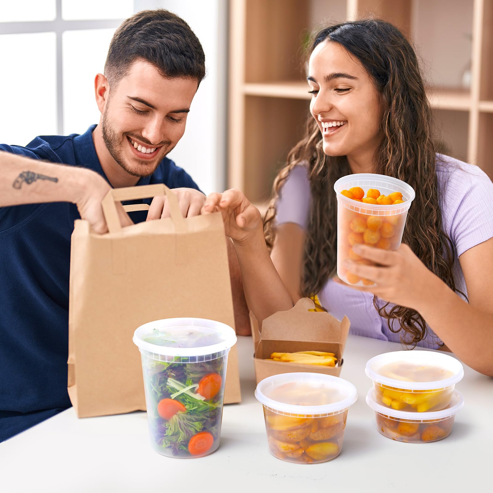 Foto 7 pulgar | Envases De Plástico Para Delicatessen Aozita, 8 Oz, 16 Oz, 32 Oz, 24 Juegos - Venta Internacional.