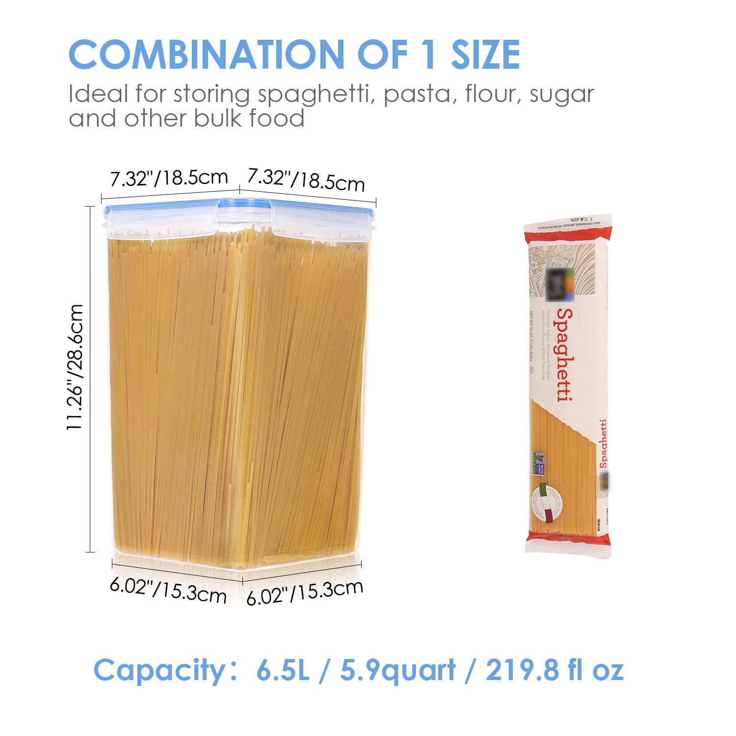 Foto 3 pulgar | Contenedores De Almacenamiento De Alimentos Vtopmart, Extra Grandes Y Altos, 6,5 L, 4 Unidades - Venta Internacional.