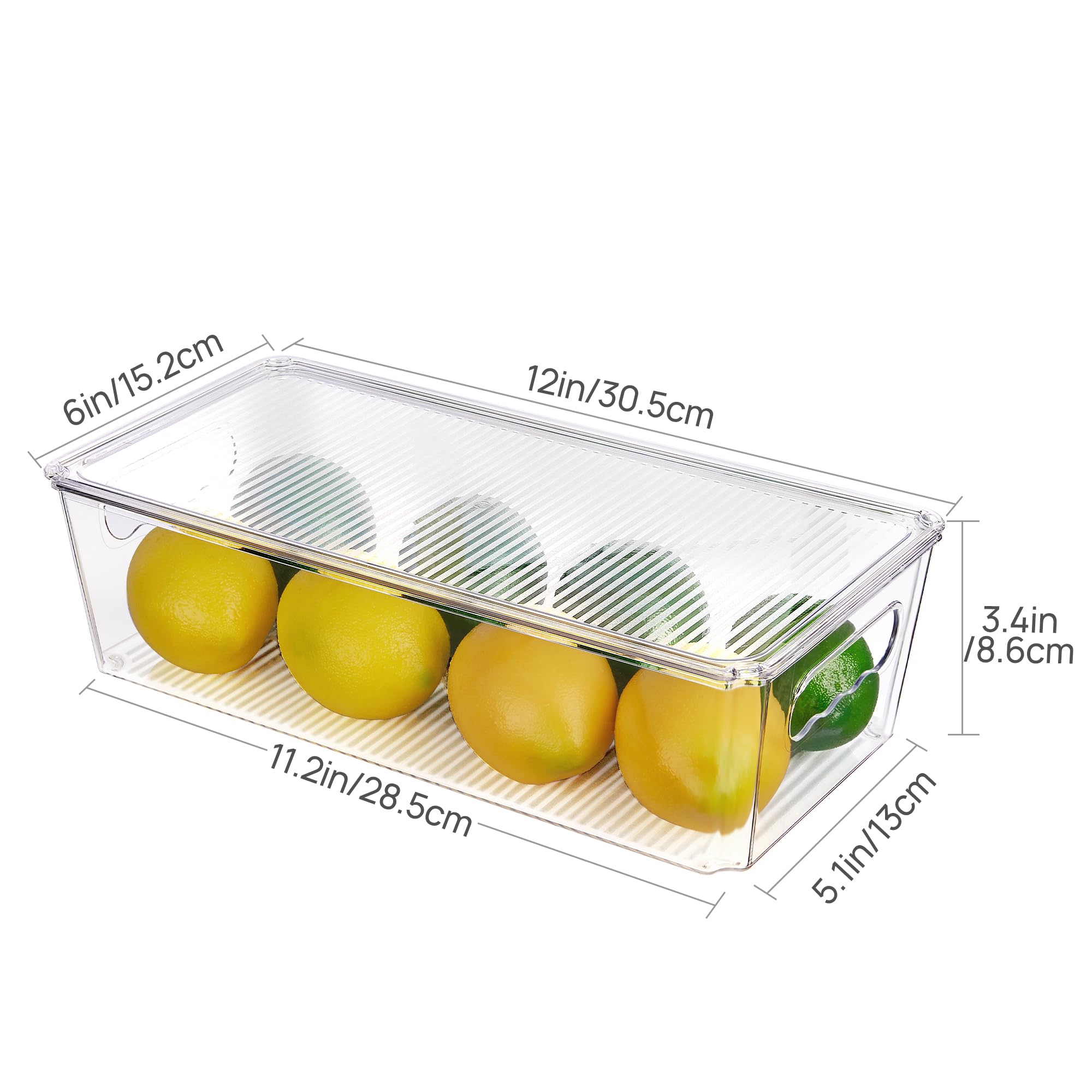 Foto 3 pulgar | Contenedores De Almacenamiento Vtopmart Transparentes Con Tapas, 4 Unidades, Para Nevera - Venta Internacional.