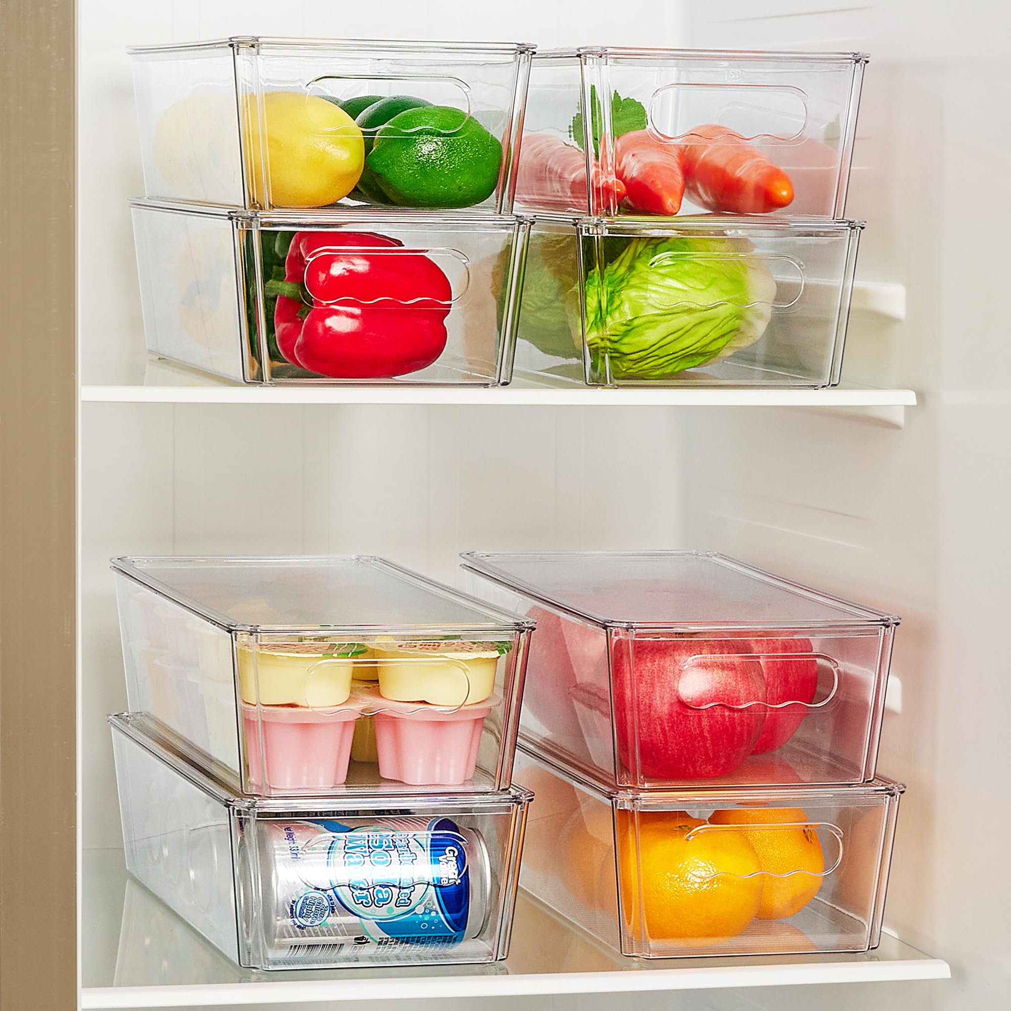 Foto 4 pulgar | Contenedores De Almacenamiento Vtopmart Transparentes Con Tapas, 4 Unidades, Para Nevera - Venta Internacional.