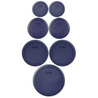 Foto 1 | Juego De Tapas Para Almacenar Alimentos, Plástico Pyrex, Azul Oscuro (7 Tapas) - Venta Internacional.