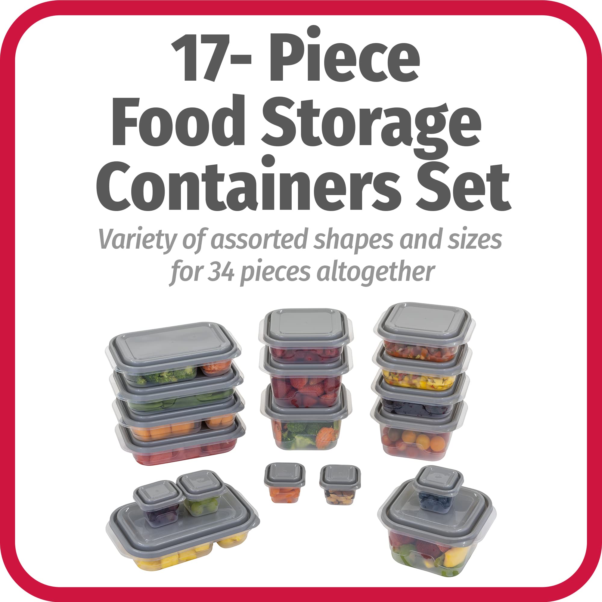 Foto 3 pulgar | Contenedores De Almacenamiento De Alimentos Goodcook Everyware, Juego De 34 Piezas - Venta Internacional.