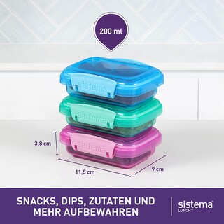 Foto 3 | Recipientes De Almacenamiento De Alimentos Sistema Lunch Collection, 200 Ml, 3 Unidades - Venta Internacional.