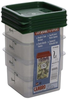 Foto 1 | Contenedores De Almacenamiento De Alimentos Cambro, Juego De 3 Cuadrados De 2 Litros Con Tapas - Venta Internacional.