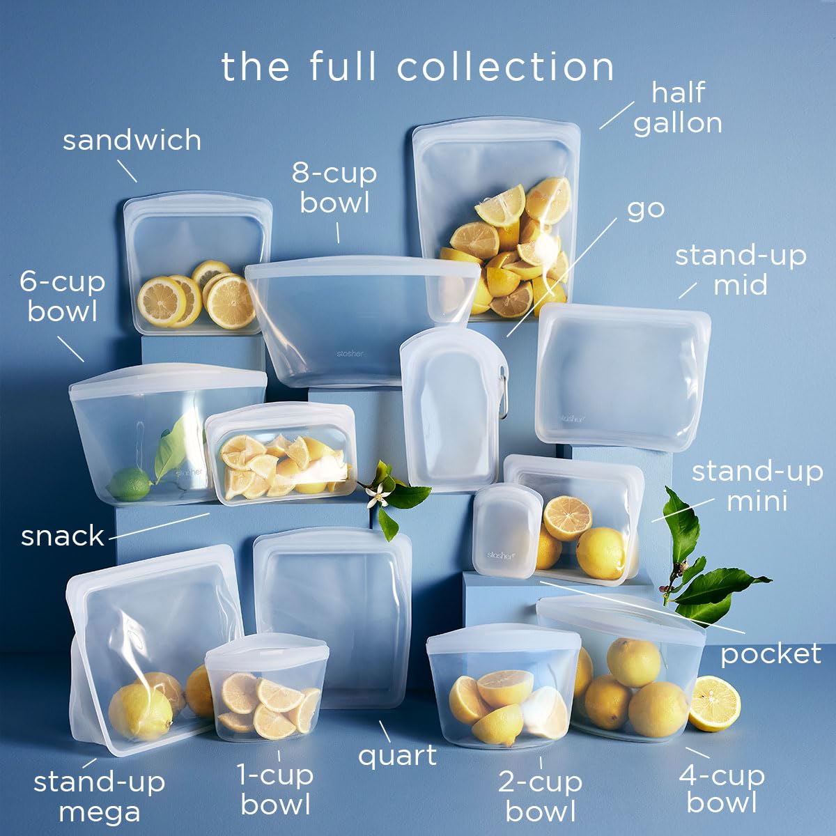 Foto 5 | Bolsa De Almacenamiento De Alimentos Stasher Premium Silicone Stand-up Mini De 800 Ml - Venta Internacional.
