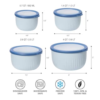 Foto 5 | Recipiente De Plástico Oggi Prep, Store & Serve De 4 Litros, Azul Con Tapa Azul Dk - Venta Internacional.