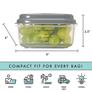Foto 3 | Recipientes De Plástico Fit & Fresh De 240 Ml Con Tapas, Paquete De 4 Unidades Con Bolsas De Hielo - Venta Internacion