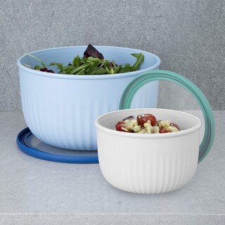 Foto 6 | Cuenco De Plástico Para Preparar, Almacenar Y Servir Oggi, 1,3 Litros, Gris, Con Tapa - Venta Internacional.