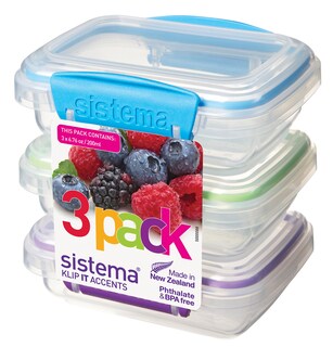 Foto 1 | Contenedores De Almacenamiento De Alimentos Sistema Klip It Accents De 0,2 L, 3 Unidades - Venta Internacional.