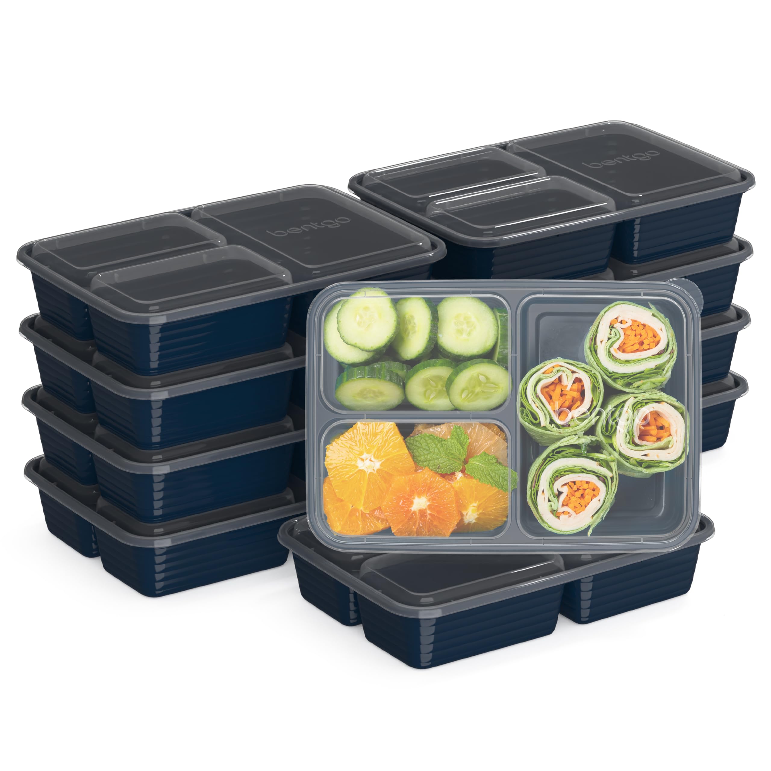 Recipientes para Alimentos Bentgo Prep 10 Recipientes Sin Bpa Azul Marino - Venta Internacional