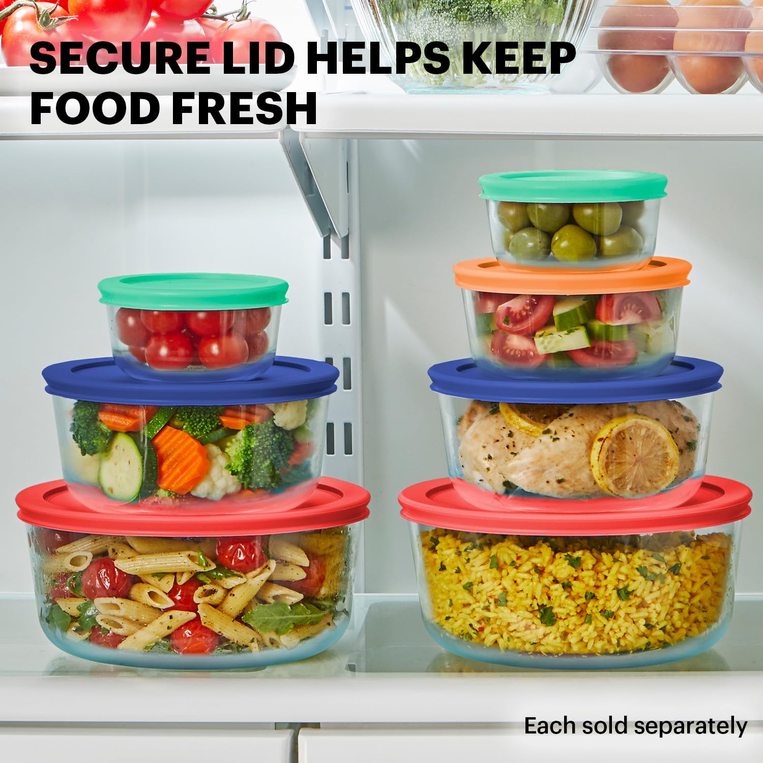 Foto 5 pulgar | Set De Almacenamiento De Alimentos Pyrex De 14 Piezas De Vidrio Para 7, 4, 2 Y 1 Taza Con Tapas - Venta Internacional.