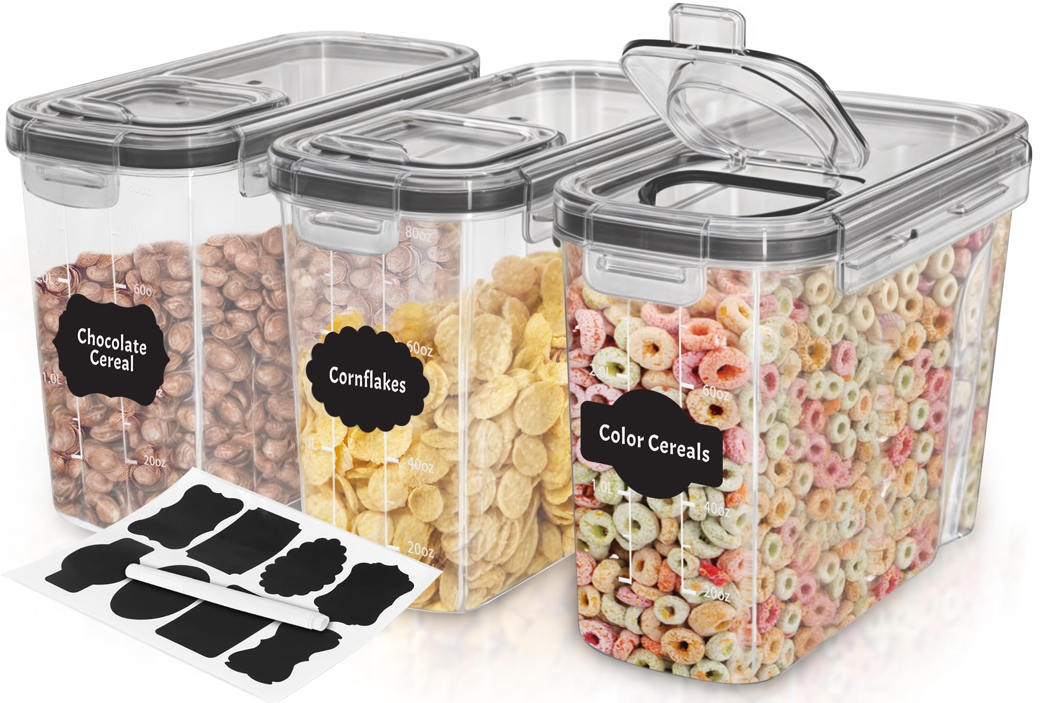 Recipientes Herméticos Para Cereales Utopia Kitchen, 3 Litros, Paquete De 3 - Venta Internacional.