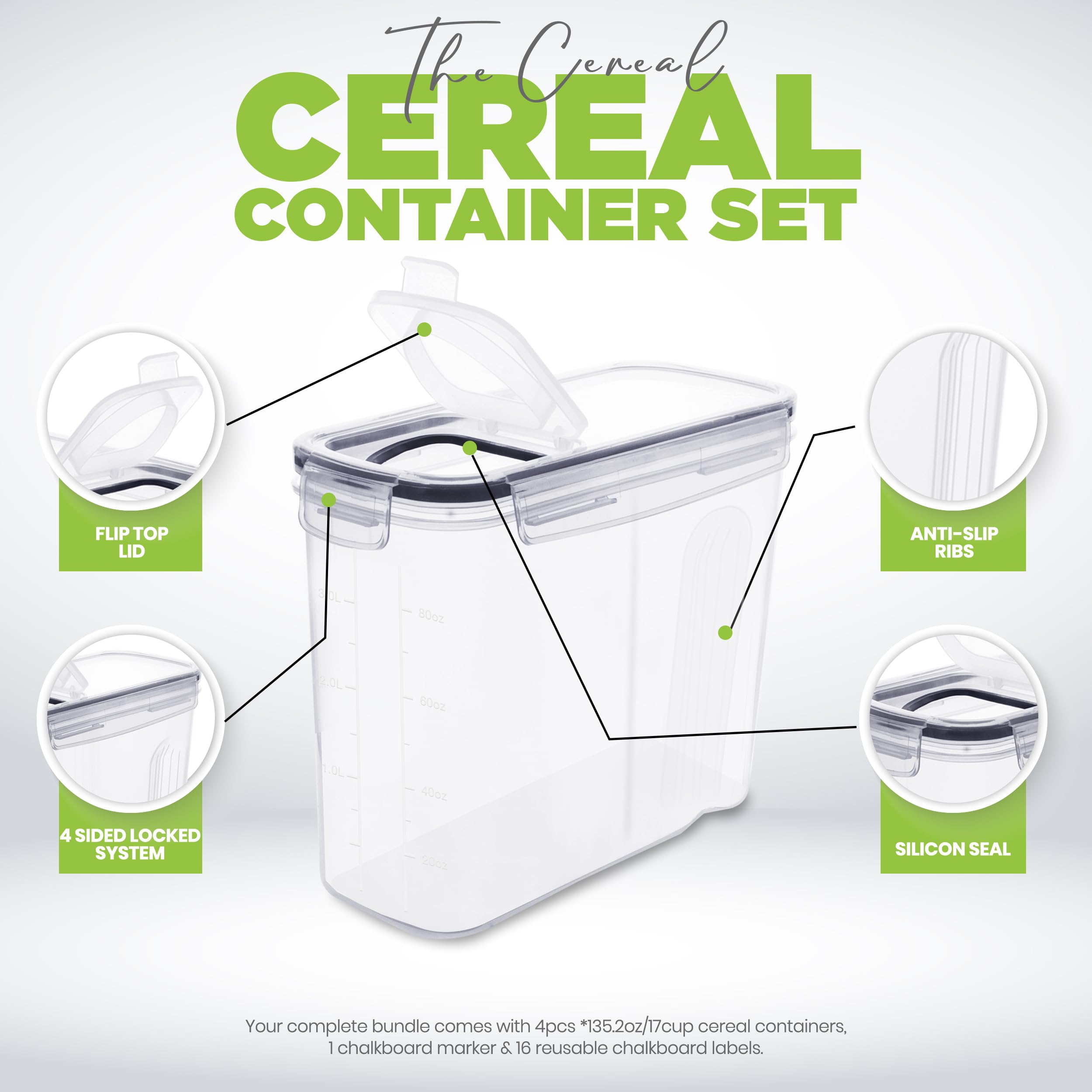 Foto 5 pulgar | Recipientes Herméticos Para Cereales Utopia Kitchen, 3 Litros, Paquete De 3 - Venta Internacional.
