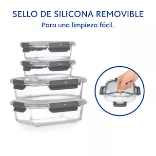 Foto 2 | Contenedores Tóper De Vidrio Herméticos Con Tapa Juego 12 Recipientes Eo Safe Imports Esi-18936 Gris