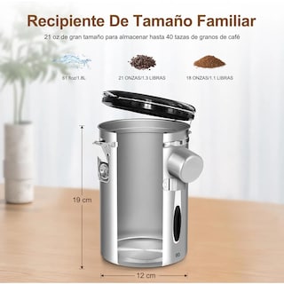 Foto 3 | Bote Hermético Para Café, Lata De Café Sellada Eo Safe Imports Plata