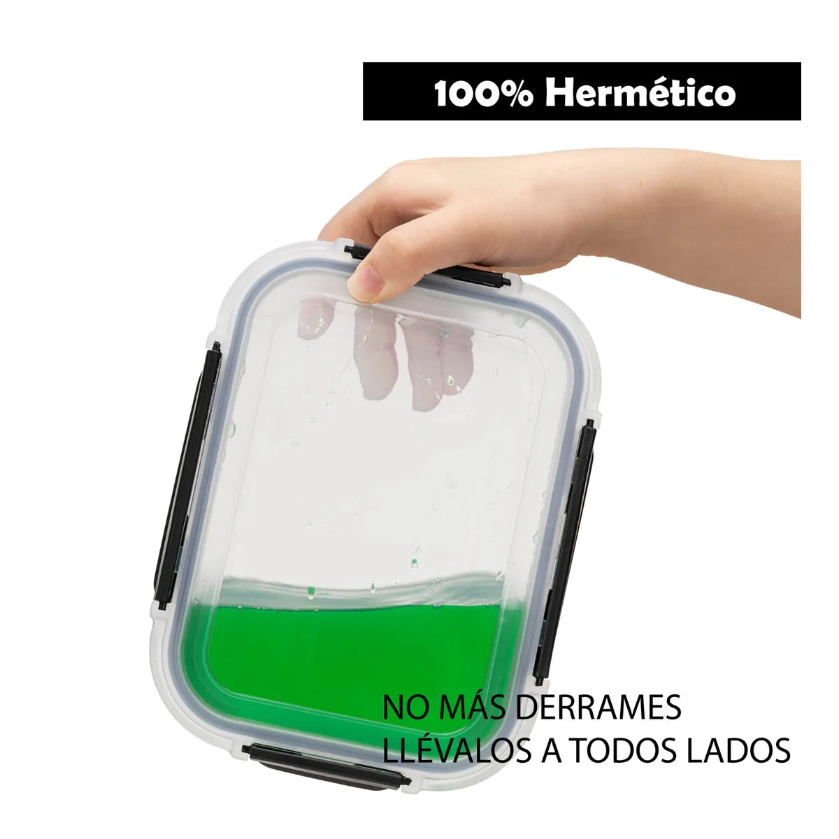 Foto 4 pulgar | Juego De 4 Contenedores Recipientes Grandes De Vidrio Para Comida Eo Safe Imports Esi-18937 Color Negro