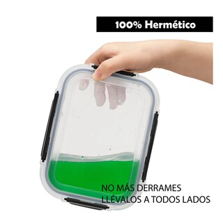 Foto 3 | Juego De 4 Contenedores Recipientes Grandes De Vidrio Para Comida Eo Safe Imports Esi-18937 Color Negro