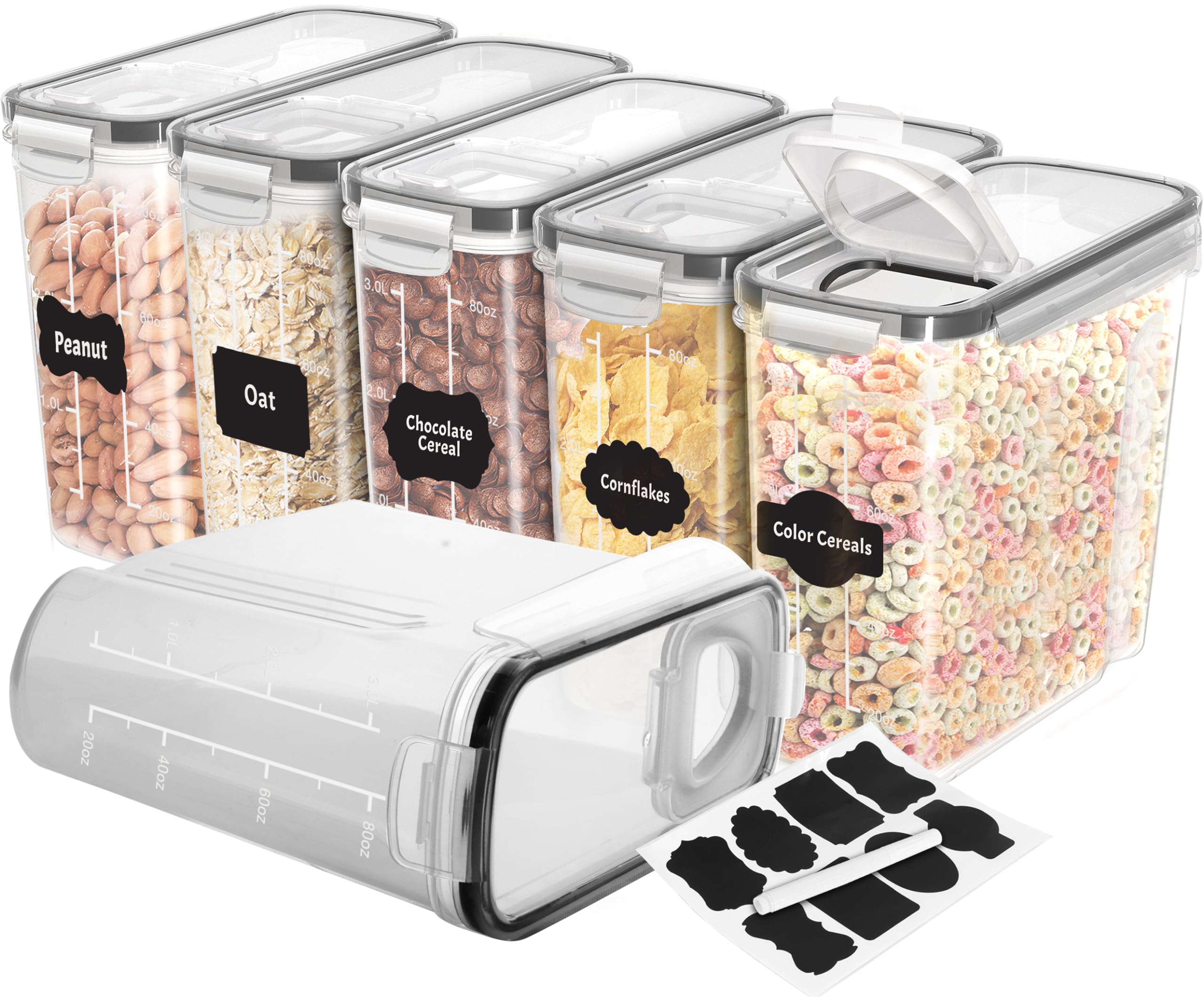 Foto 1 | Recipientes Herméticos Para Cereales Utopia Kitchen, 3 Litros (paquete De 6) - Venta Internacional.