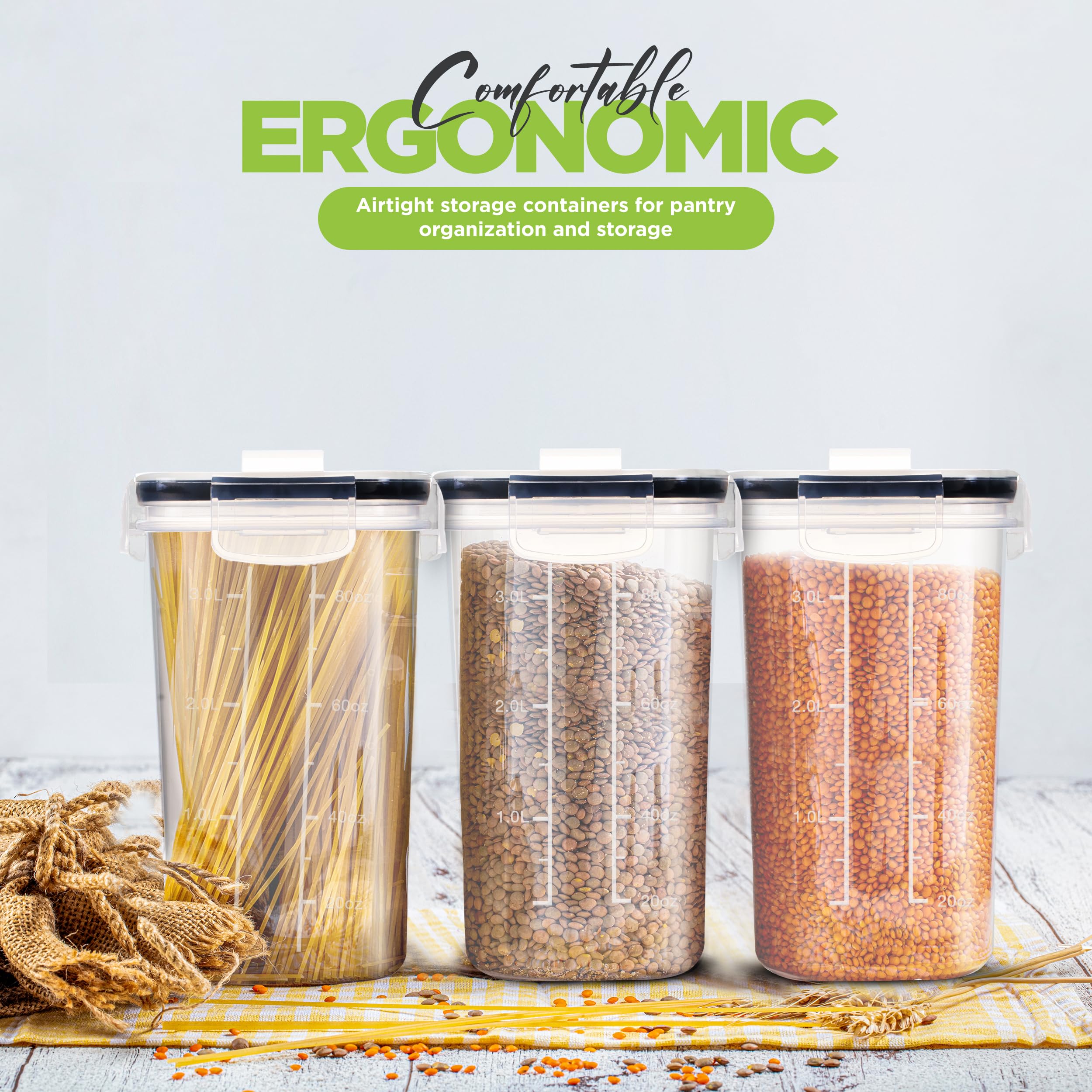Foto 5 | Recipientes Herméticos Para Cereales Utopia Kitchen, 3 Litros (paquete De 6) - Venta Internacional.