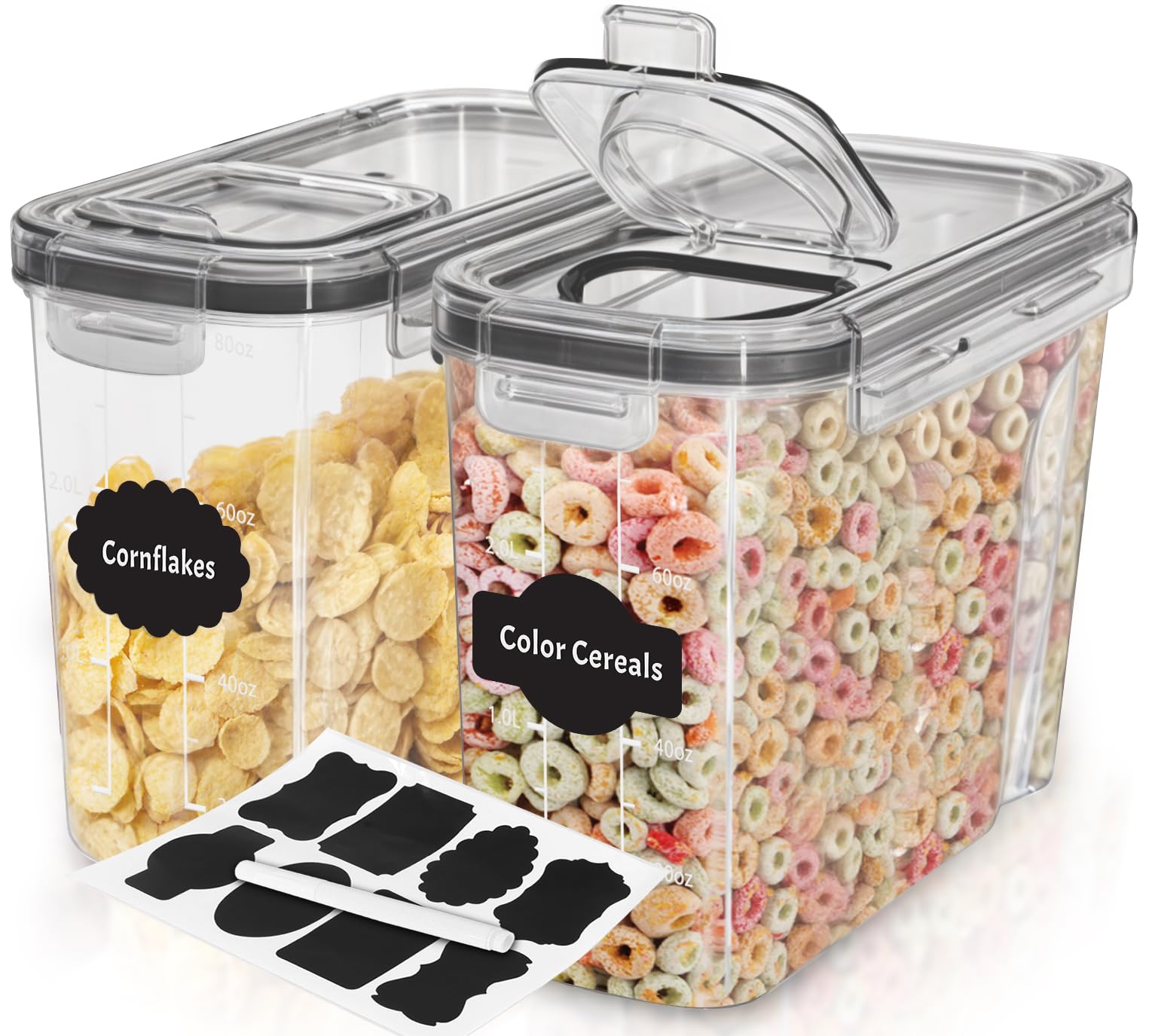 Recipientes Para Cereales Utopia Kitchen, 3 Litros (paquete De 2), Plástico Transparente - Venta Internacional.