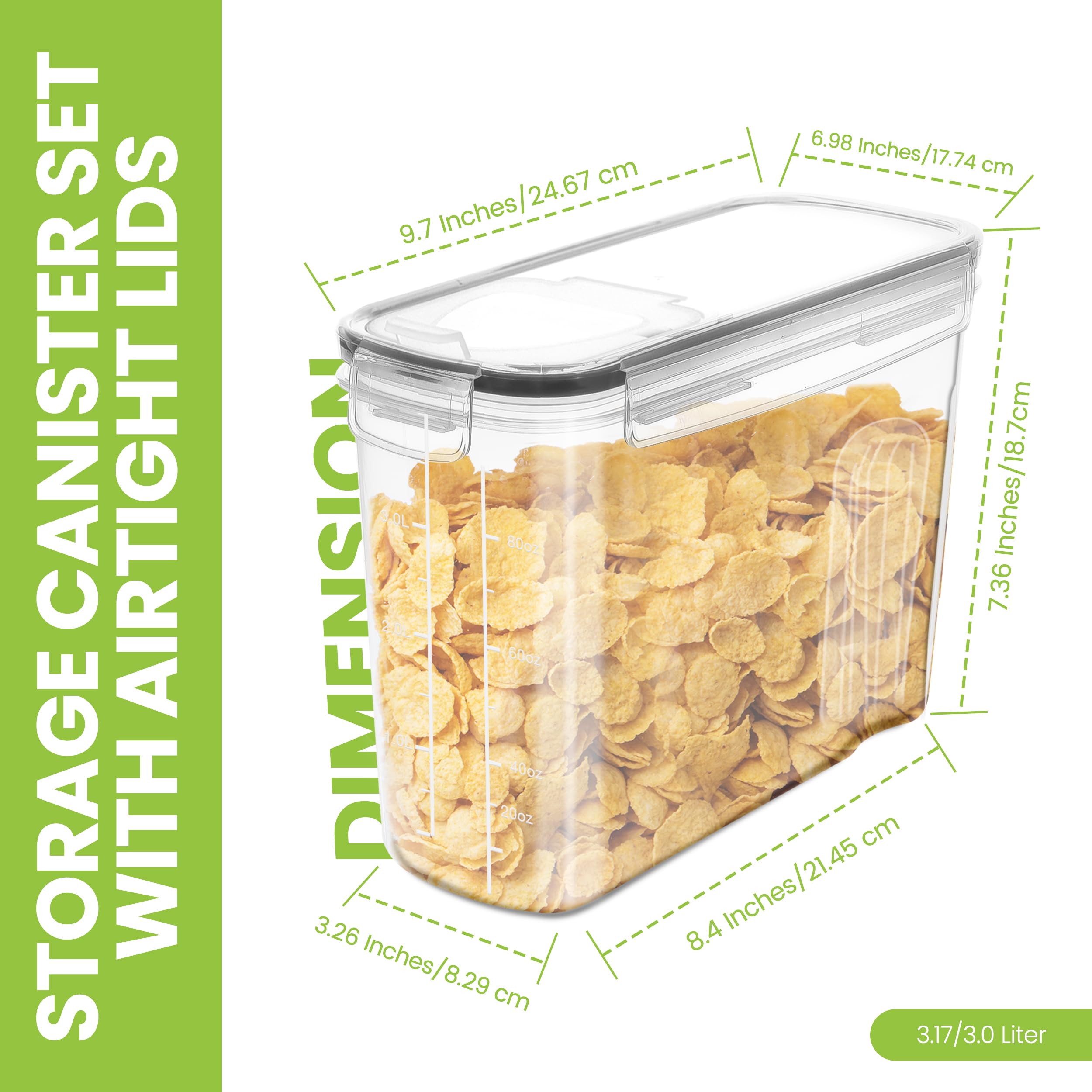 Foto 2 | Recipientes Para Cereales Utopia Kitchen, 3 Litros (paquete De 2), Plástico Transparente - Venta Internacional.