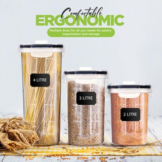 Foto 3 | Recipientes Para Cereales Utopia Kitchen, 3 Litros (paquete De 2), Plástico Transparente - Venta Internacional.