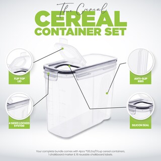 Foto 4 | Recipientes Para Cereales Utopia Kitchen, 3 Litros (paquete De 2), Plástico Transparente - Venta Internacional.
