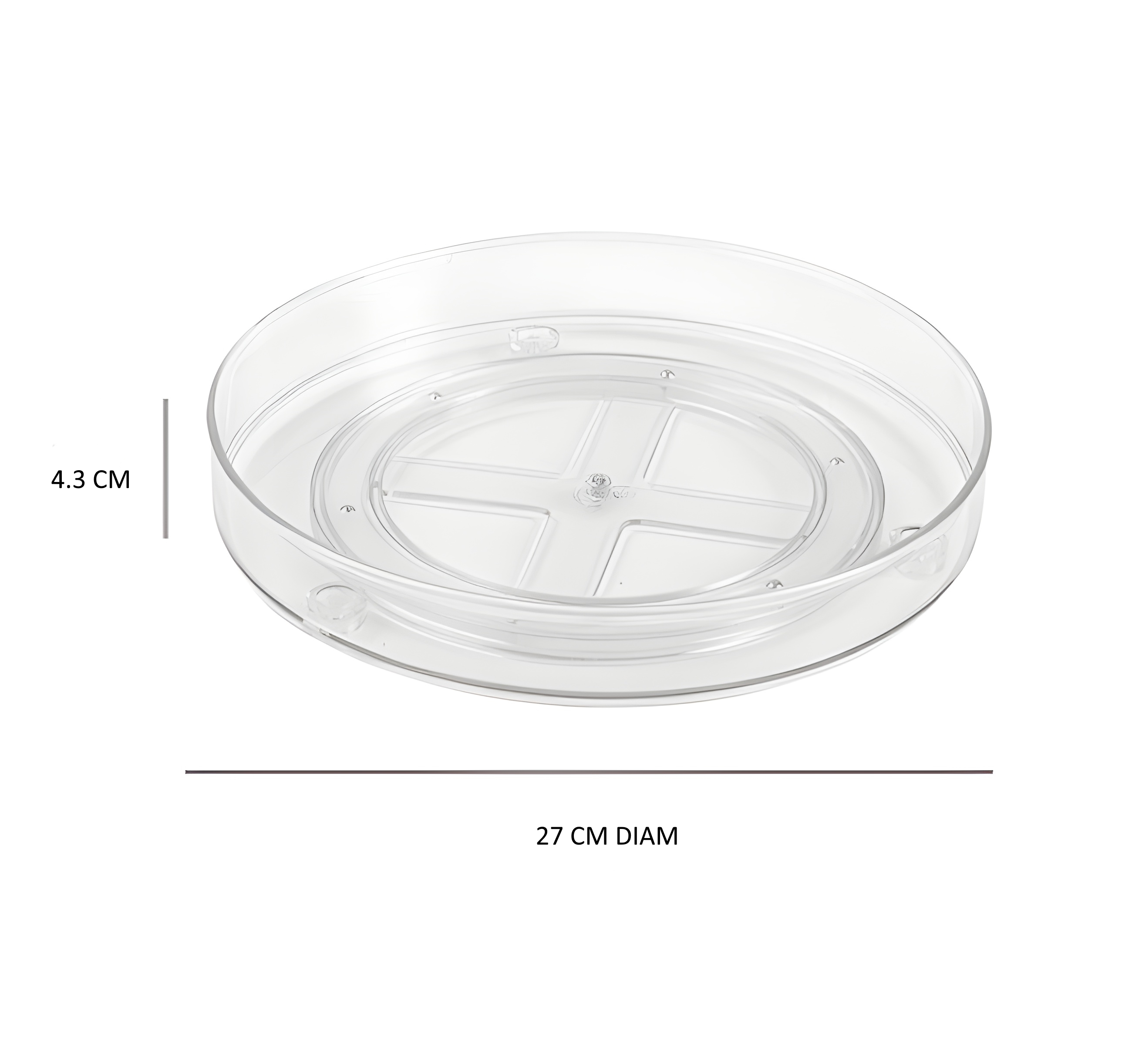 Foto 3 pulgar | Charola Zense Giratoria Lanzhou 4.3x27x27cm Transparente