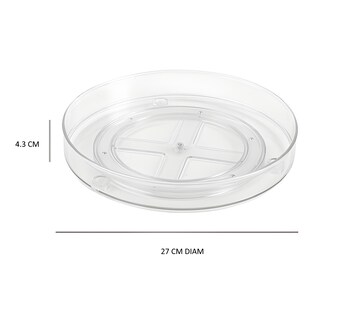 Foto 2 | Charola Zense Giratoria Lanzhou 4.3x27x27cm Transparente