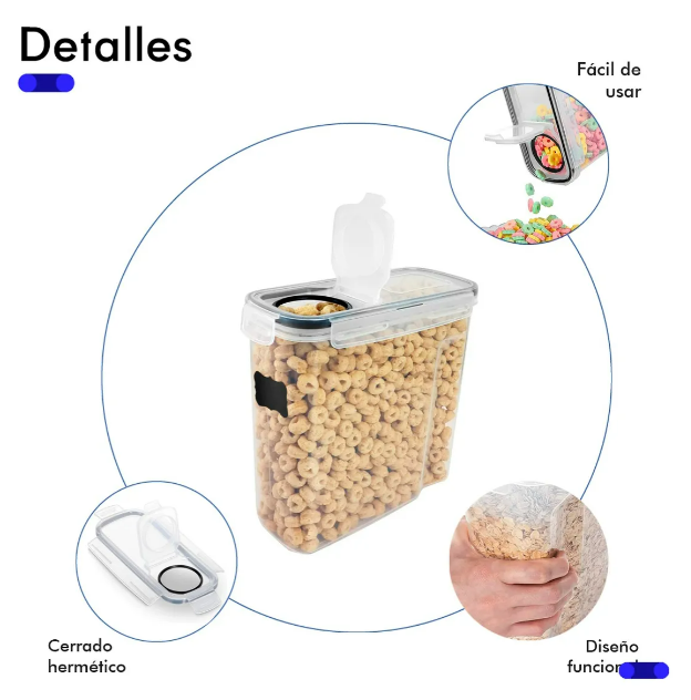 Foto 5 pulgar | Juego Xtellar De 4 Recipientes Herméticos De Plástico Para Cereales