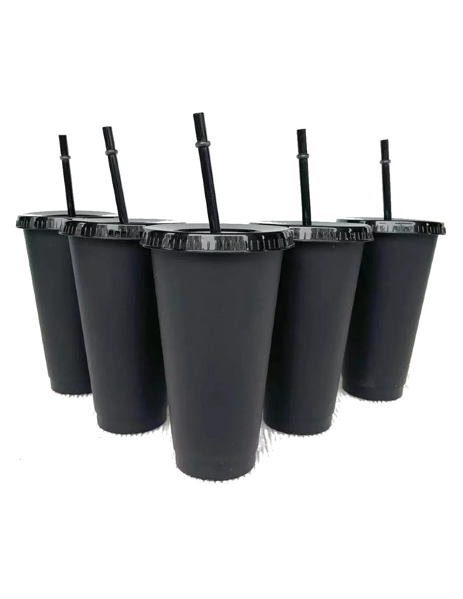 Foto 4 | 10 Vasos Negros Reutilizables Con Tapa 710ml + Gratis Termo Güish De Regalo