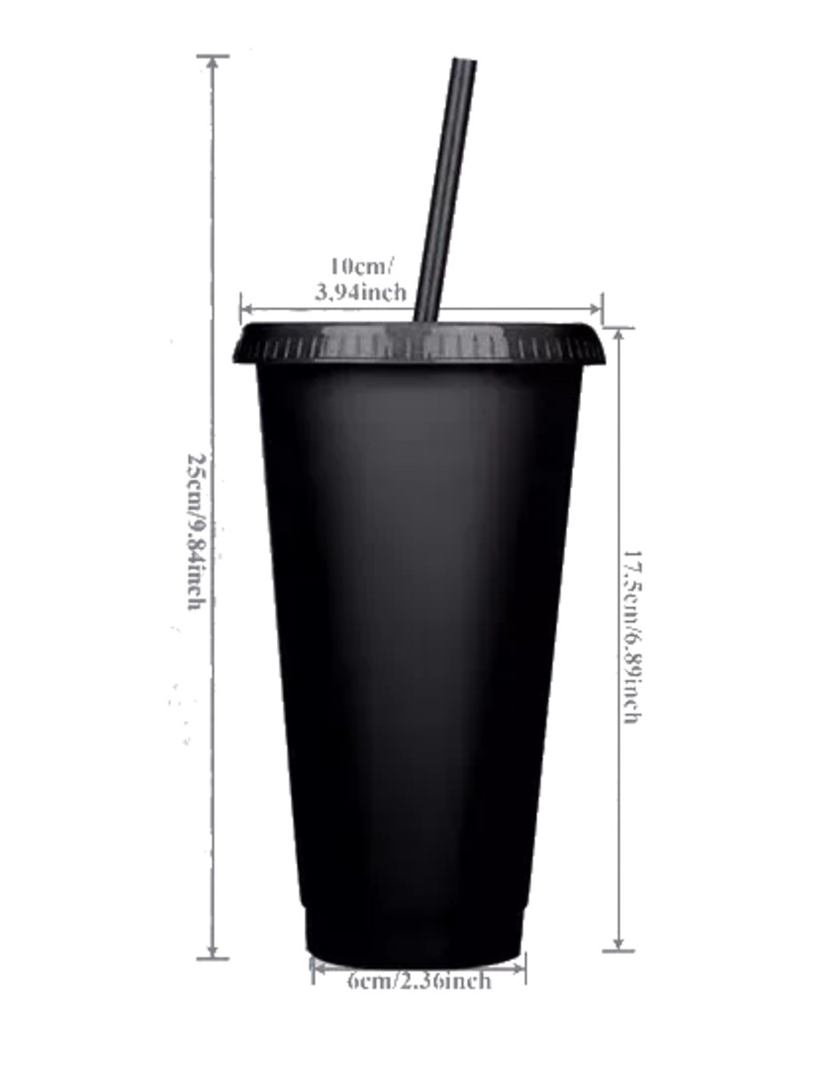 Foto 5 | 10 Vasos Negros Reutilizables Con Tapa 710ml + Gratis Termo Güish De Regalo