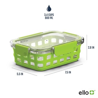 Foto 3 | Recipiente De Almacenamiento De Alimentos Ello Duraglass, 800 Ml, Paquete De 5 Unidades - Venta Internacional.