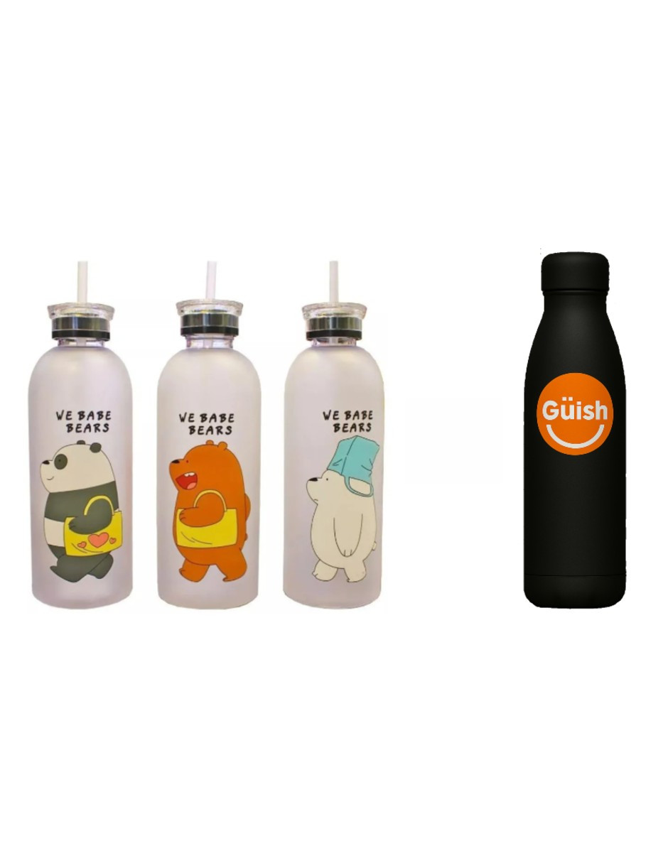 Foto 1 | 3 Botellas Cilindro Osos Escandalosos + Gratis Termo Güish De Regalo
