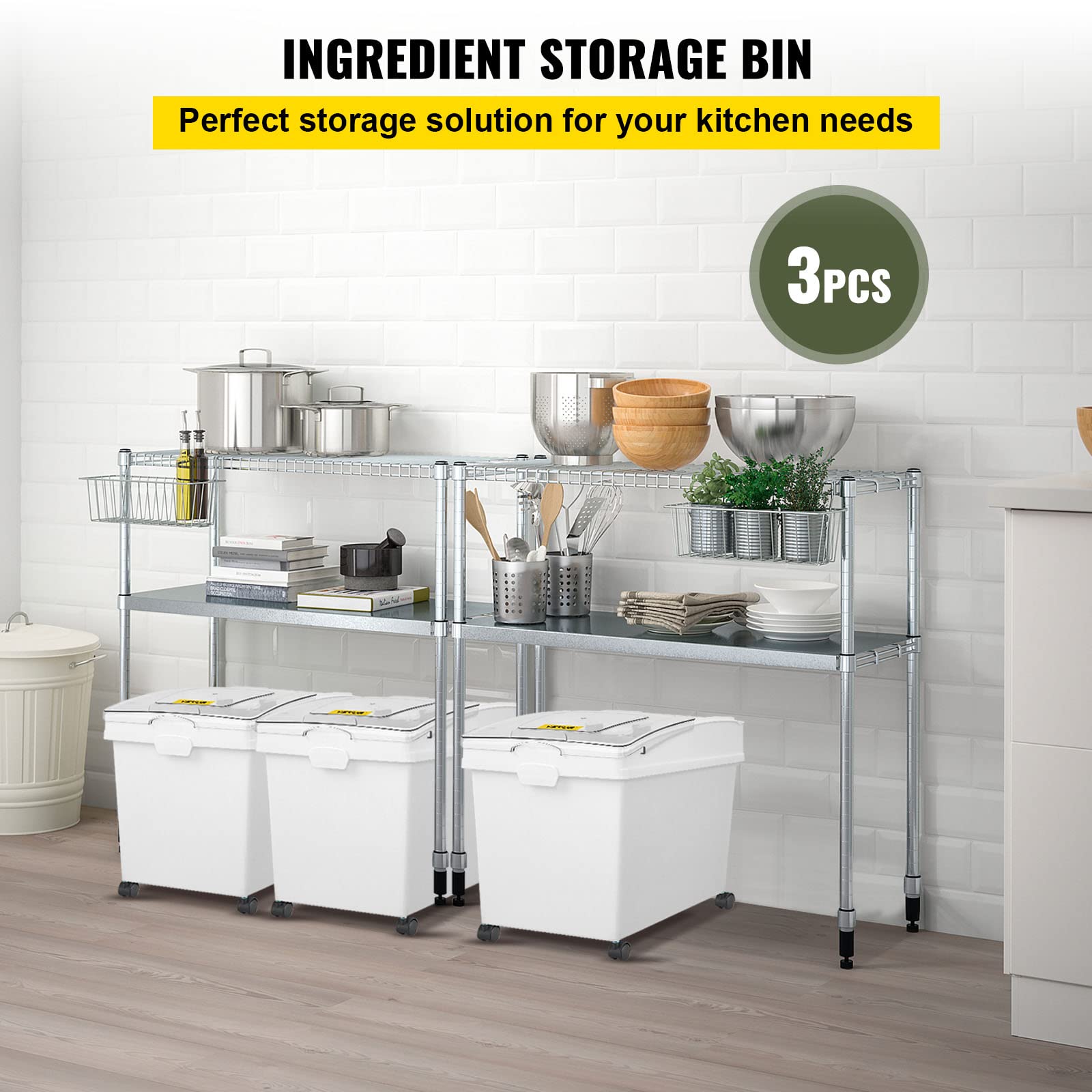 Foto 3 | Cubo De Ingredientes Vevor De 40 Litros De Capacidad Con Cuchara Y Tapa Deslizante - Venta Internacional.