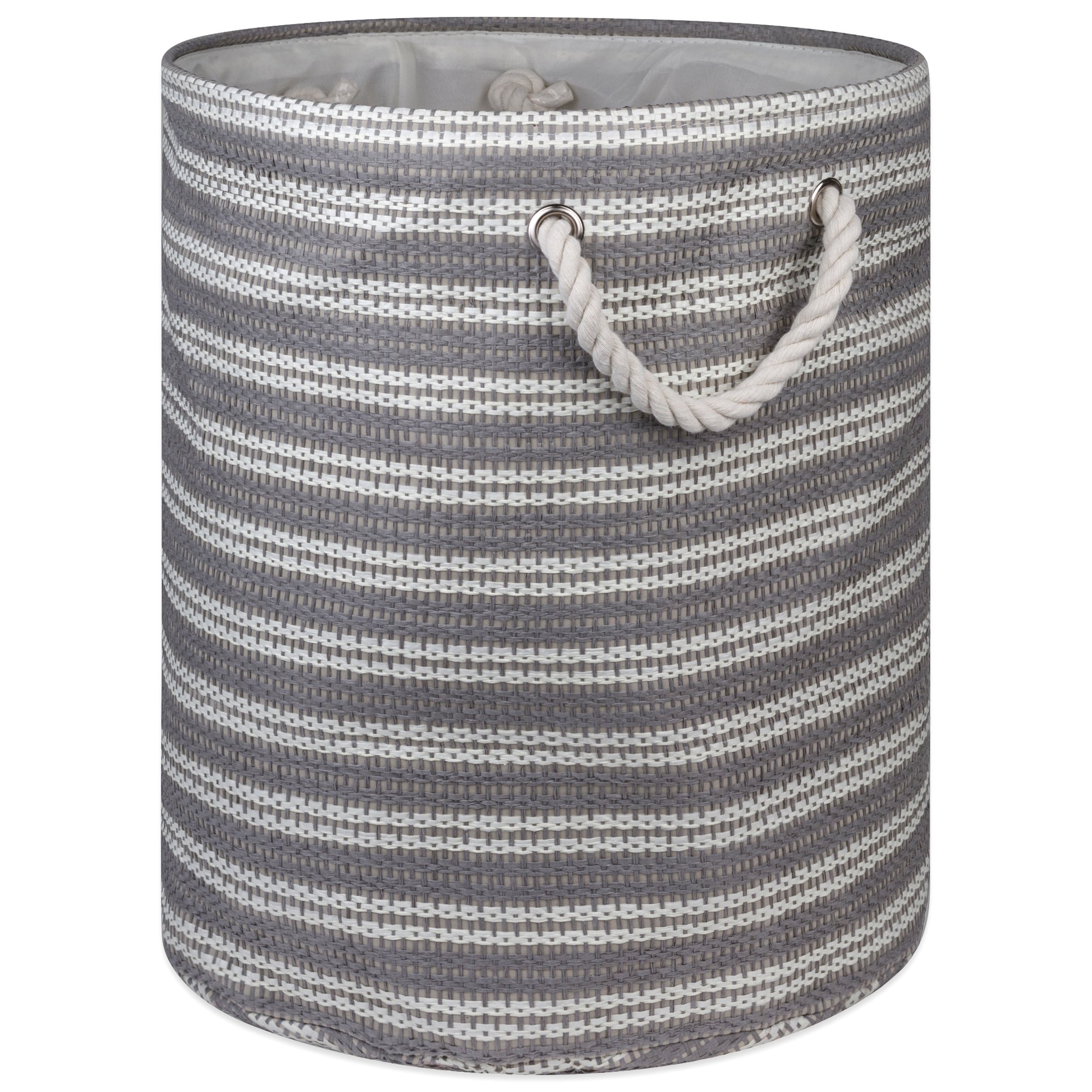 Foto 2 pulgar | Papelera De Almacenamiento Dii, Tejida, Gris Y Blanco, 30 Libras - Venta Internacional.