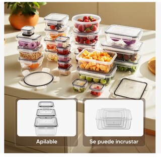 Foto 3 | Contenedor Hermetico Comida,recipientes Almacenamiento 24pz
