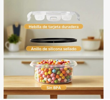 Foto 4 | Contenedor Hermetico Comida,recipientes Almacenamiento 24pz