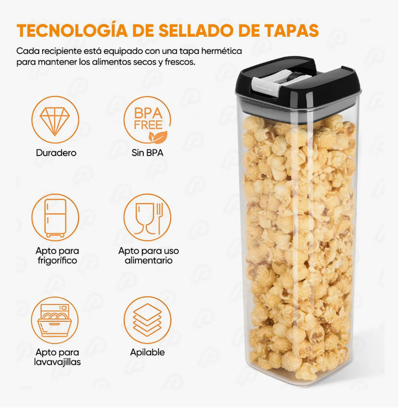 Foto 3 pulgar | Recipientes Herméticos Almacenamiento Cocina Contenedor 7pz