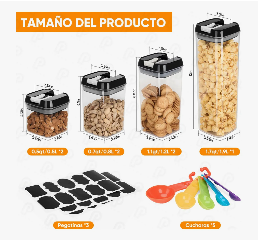 Foto 5 pulgar | Recipientes Herméticos Almacenamiento Cocina Contenedor 7pz