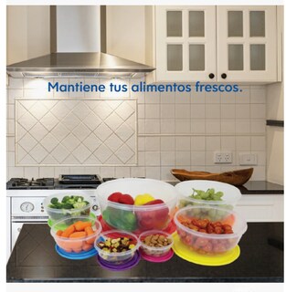 Foto 3 | 7 Contenedores De Plástico Toppers Circular De 14 Color Multicolor
