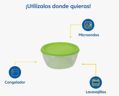 Foto 5 | 7 Contenedores De Plástico Toppers Circular De 14 Color Multicolor