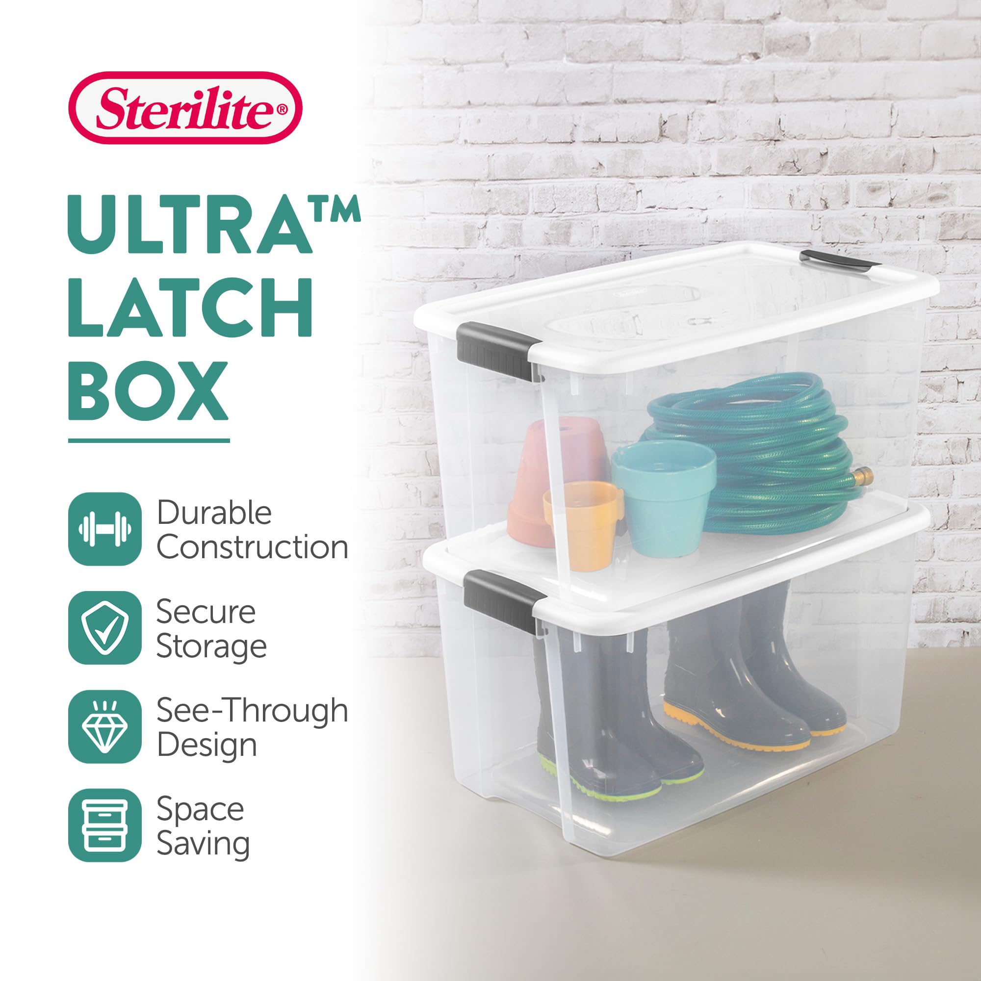 Foto 4 pulgar | Caja De Almacenamiento Sterilite Ultra Latch De 70 Litros, Apilable, 24 Unidades, Transparente - Venta Internacional.