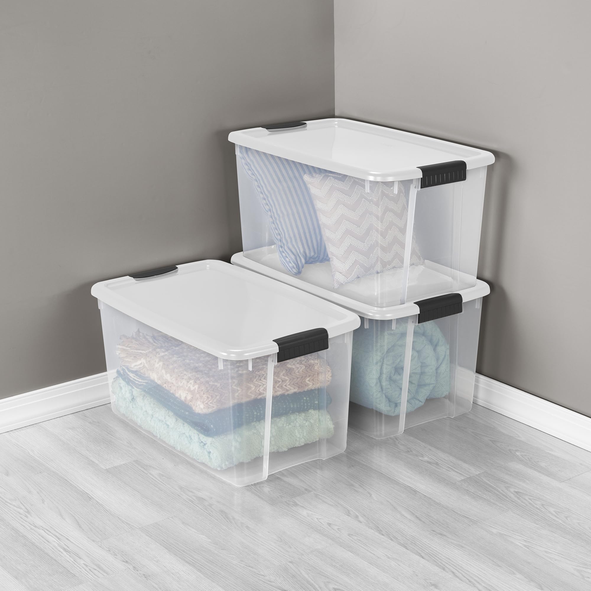 Foto 6 pulgar | Caja De Almacenamiento Sterilite Ultra Latch De 70 Litros, Apilable, 24 Unidades, Transparente - Venta Internacional.