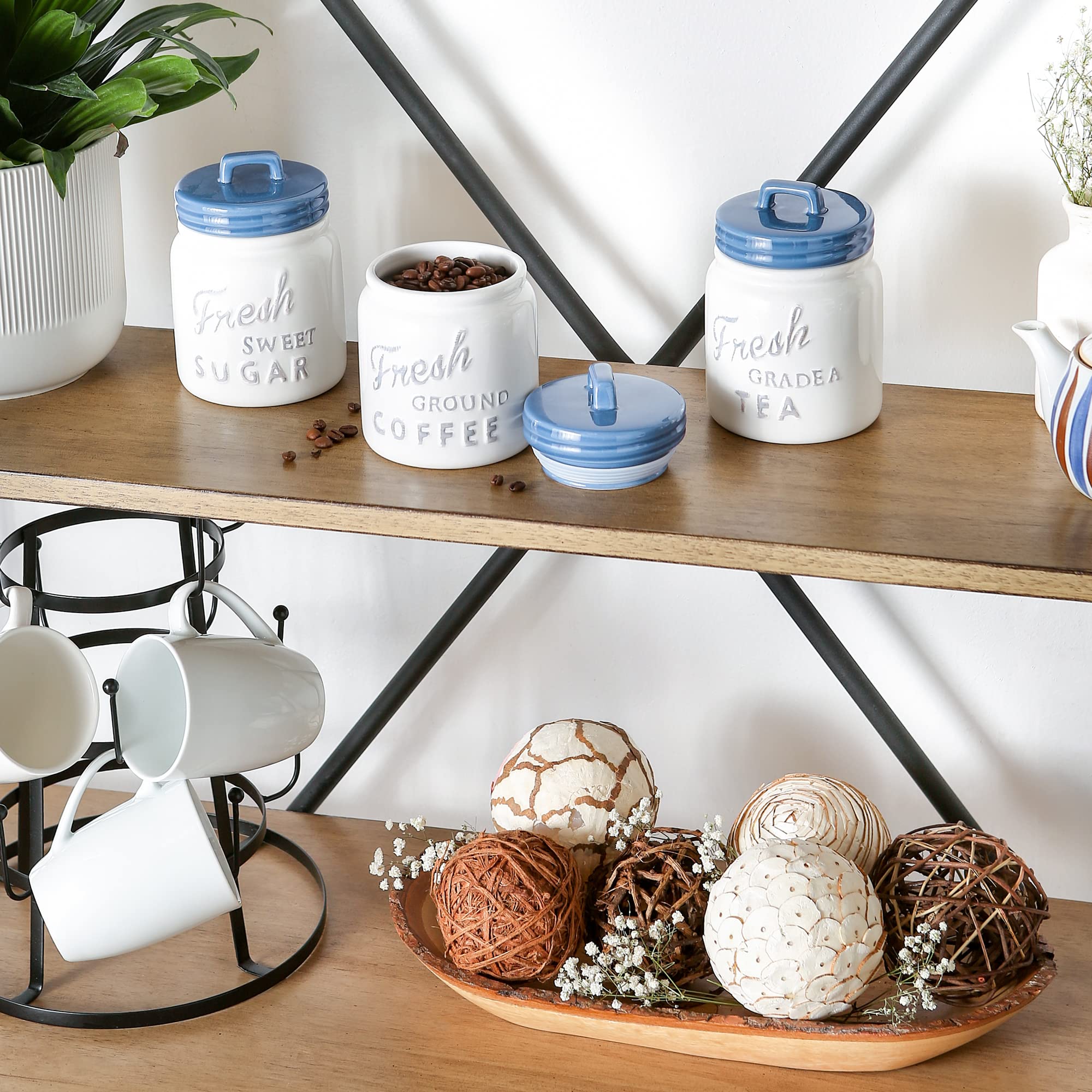 Foto 5 | Set De Bidones Dii Colección De Accesorios De Cocina Ceramics Blu - Venta Internacional.
