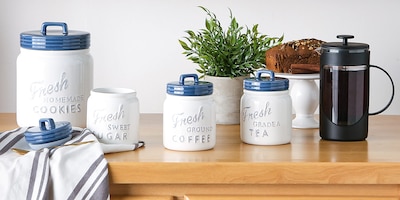 Foto 6 | Set De Bidones Dii Colección De Accesorios De Cocina Ceramics Blu - Venta Internacional.
